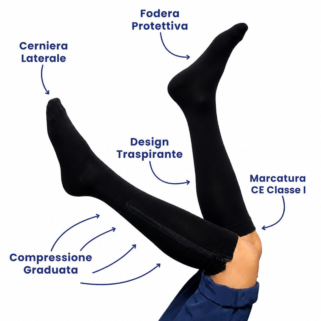 CALZE LYSEA A COMPRESSIONE CON CERNIERA PREMIUM